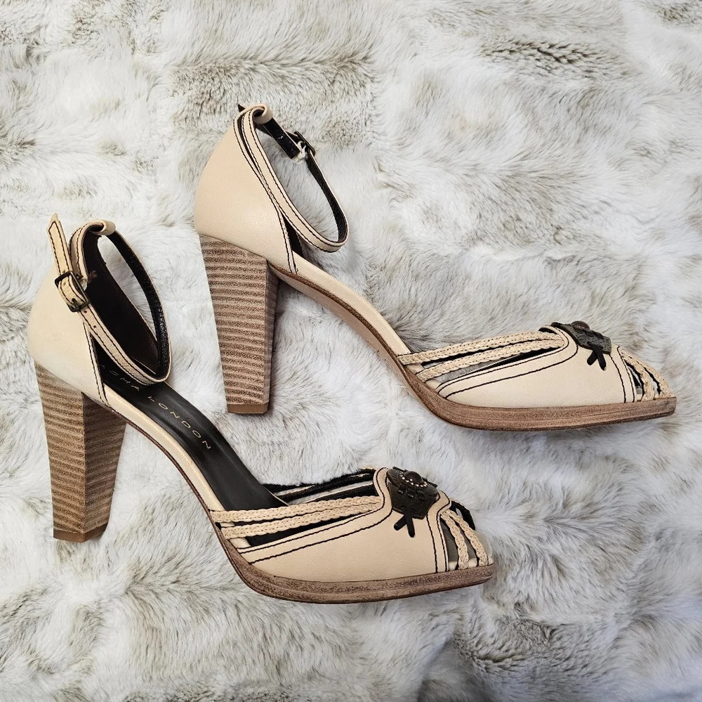 Sacha London Beige and Black Heels‎